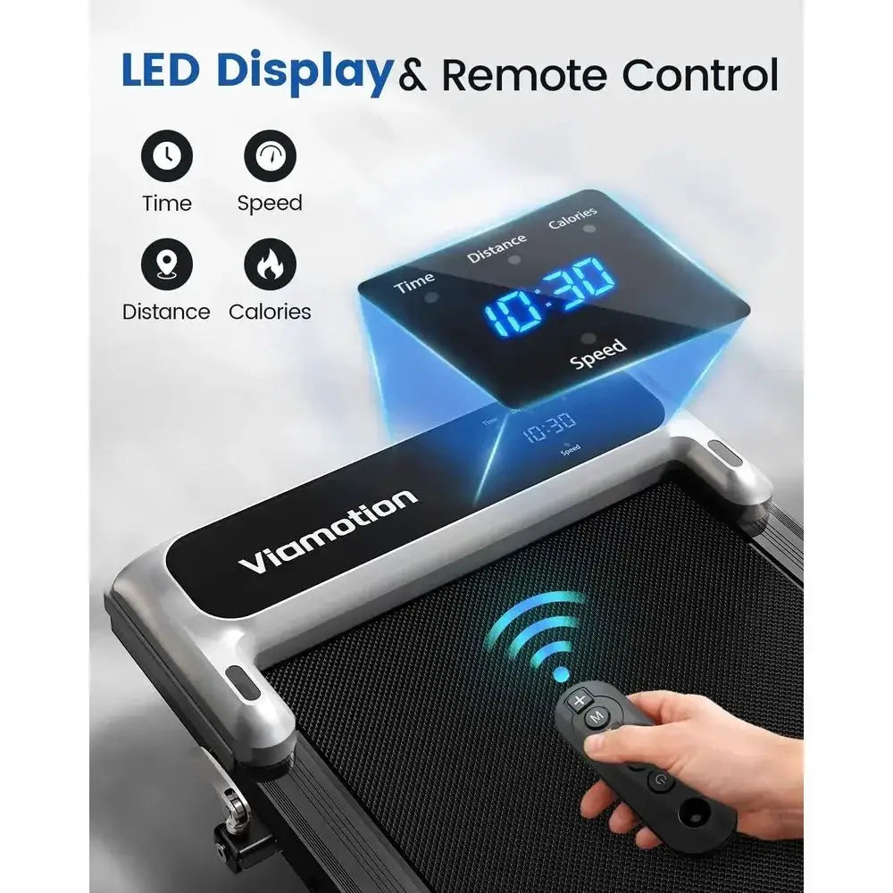 Portable Compact Treadmill with Handle, Adjustable Incline, 2.5HP Quiet, Under Desk, 0.6-3.8 MPH Speed, 265 lbs