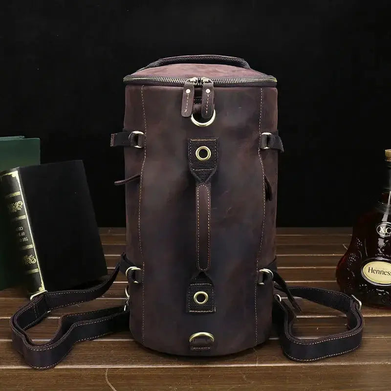 Luufan Leather Backpack For Men Vintage Style Unique Design