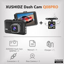 Xushidz Dash Cam - 1080P Night Vision Loop