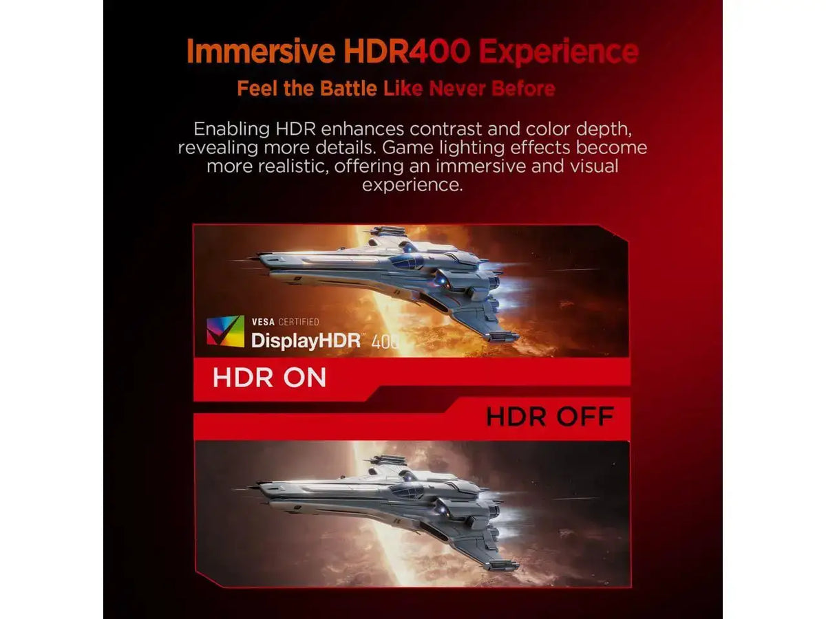 HKC 27 inch Full HD 240Hz Fast IPS 1ms HDR400 90% DCI-P3 Hardware Low Blue Light 125% sRBG Compact Stand Gaming Computer Monitor G27H3D