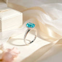 Womens Sterling Silver Moissanite Ring