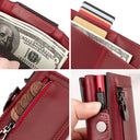 Anti-scan Magnet Credit Card Holder Wallet Genuine Leather