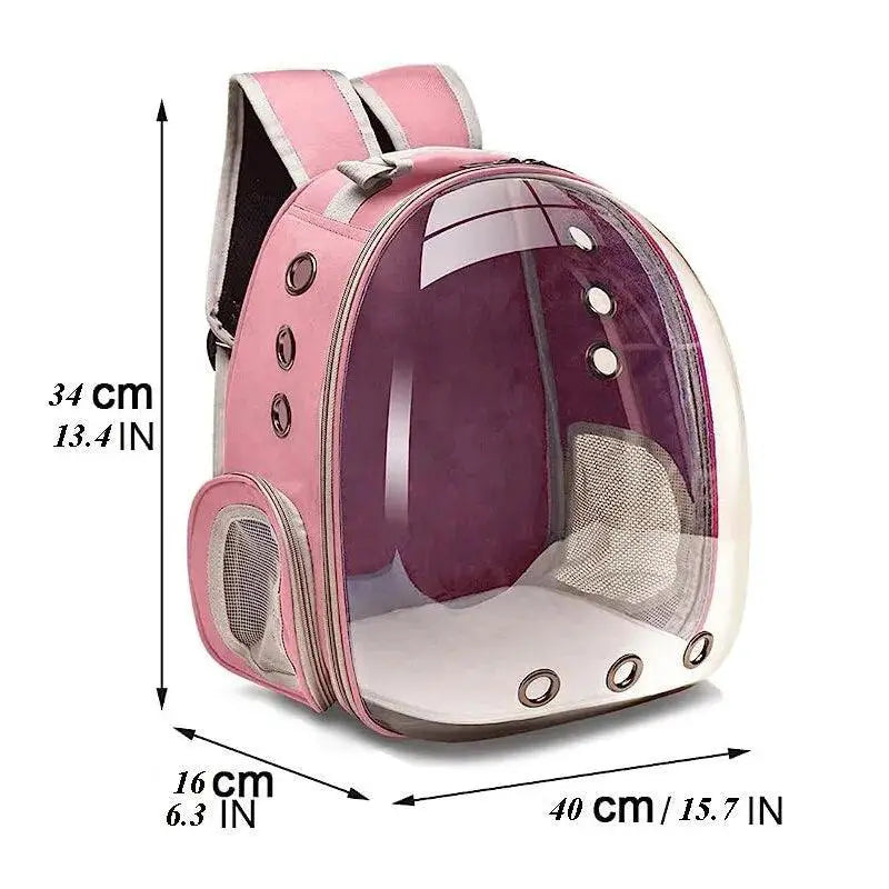 ClearPaw Transparent Bubble Pet Backpack for Travel
