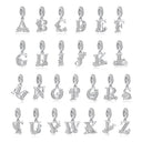 Sterling Silver Charm Star Letters