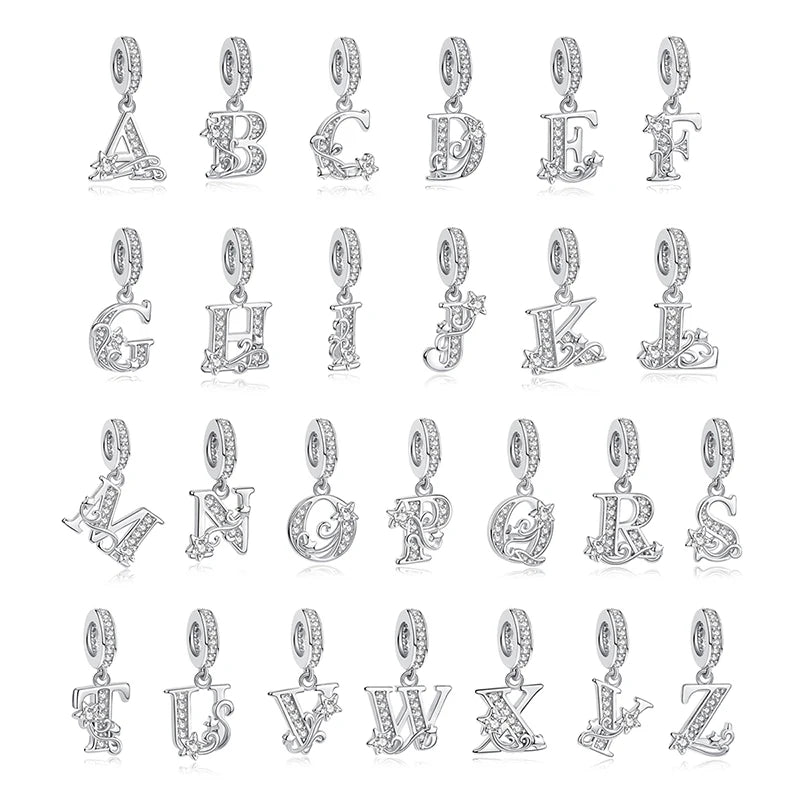 Sterling Silver Charm Star Letters