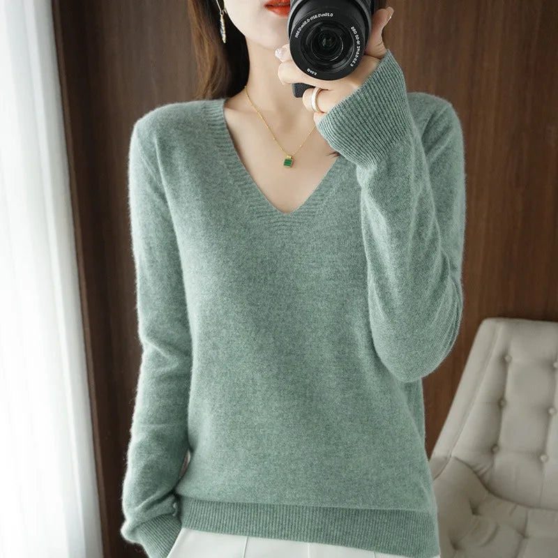 V Neck Knit Sweater