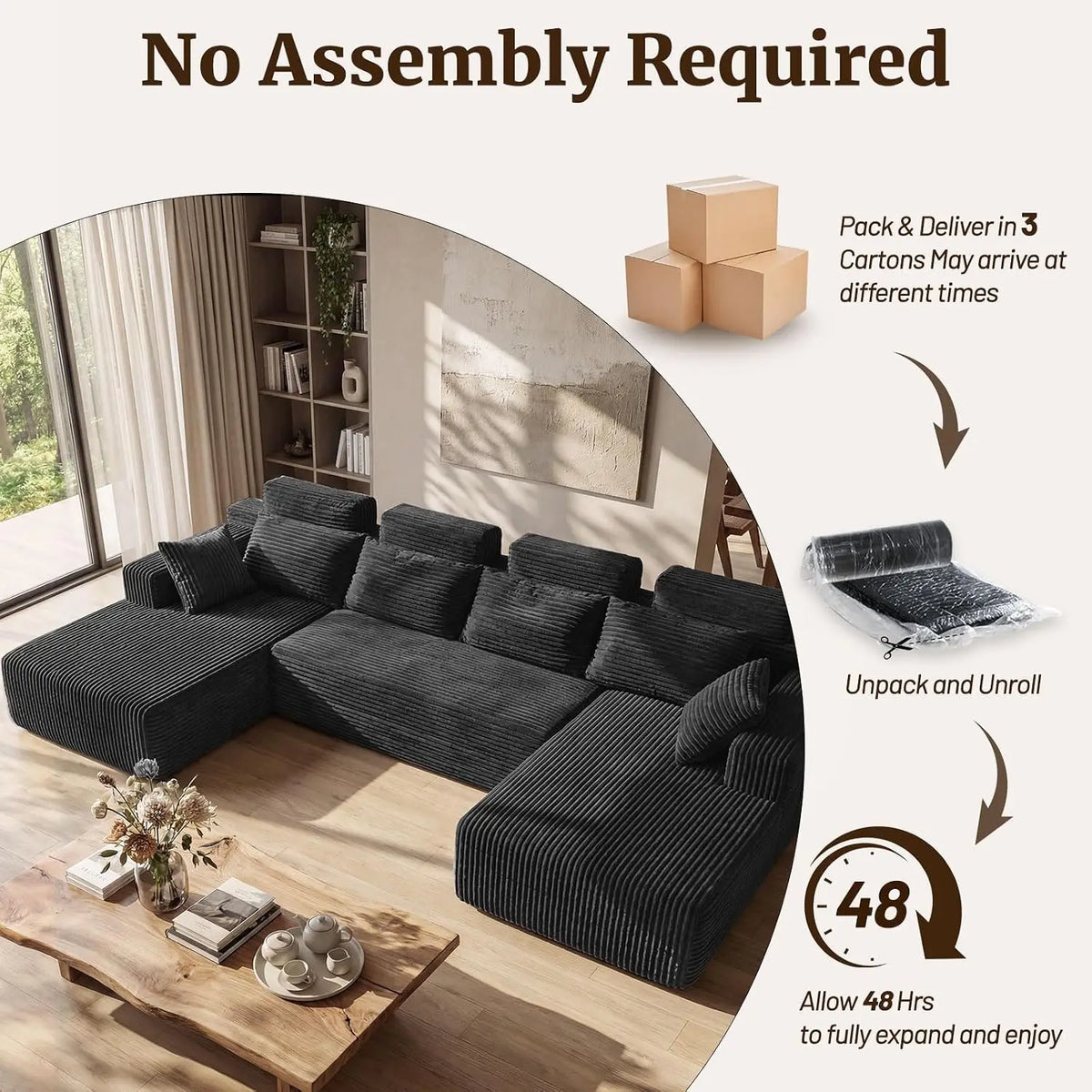 High Back Upholstered Couch