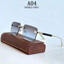 Stylish Rimless Square Sunglasses for Men and Women 2024