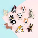 Cartoon Dog Enamel Pins Collection: Corgi Bulldog Brooch