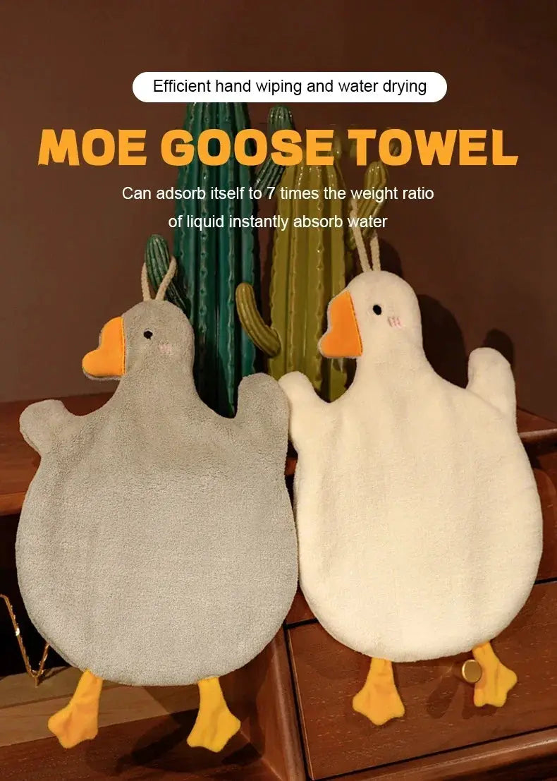 Cartoon Goose Hand Towel Quick Dry Kitchen Bathroom Toilet