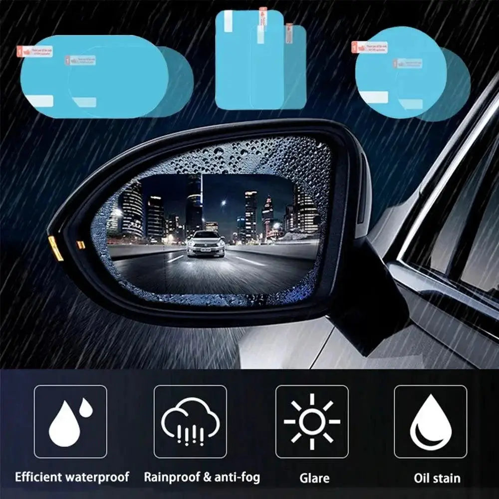 Clear Vision Car Rainproof Film Anti Fog Mirror Sticker Set