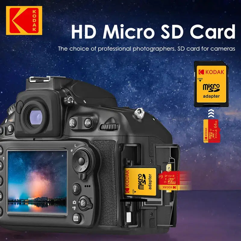 NEW KODAK Micro SD Memory Card 256GB 100MB/s Class10 U3 UHS-I 32GB 64GB 128GB TF SD Card 4K HD For Phone PC