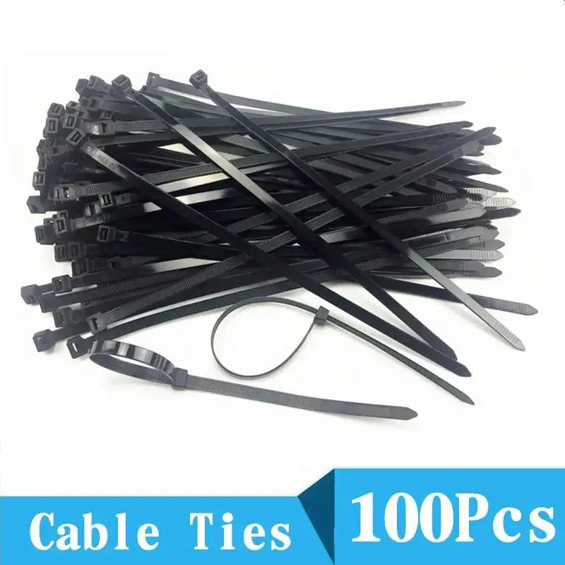 100 Pieces Black Red 4x200mm Cable Ties Fastening Rings - OurLum.com