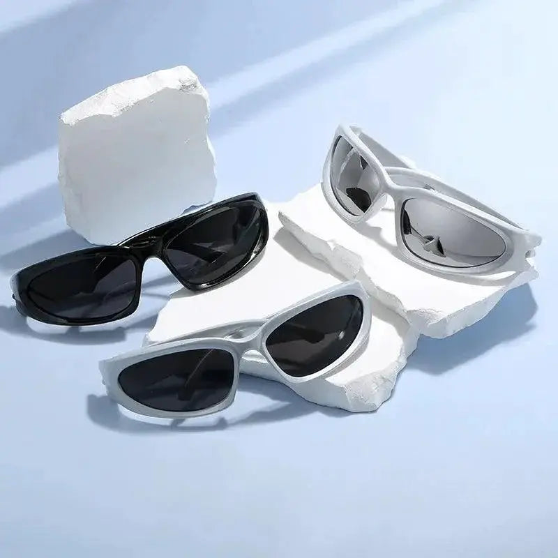 Unisex Oval Punk Sunglasses Y2K Fashion Style Trend