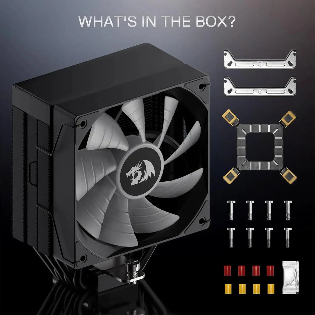 Redragon Cc2312 120mm Single-Tower Cpu Cooler with Digital Screen Top Cover 6×ф6mm Heatpipes Argb Pwm Fans Tdp 220W Pc Cooling S