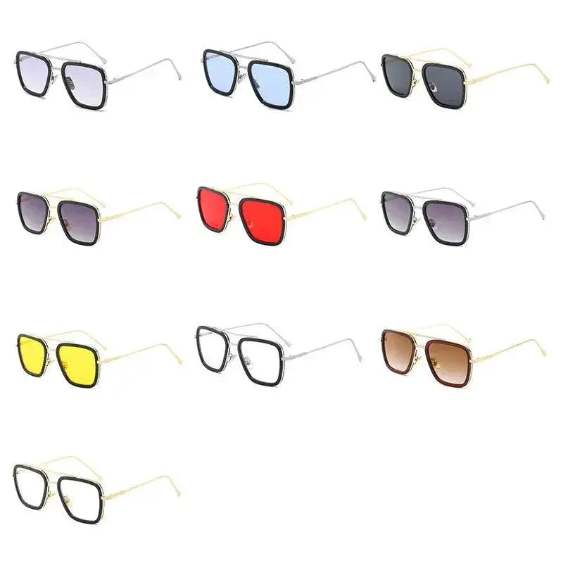 Tony Stark Inspired Unisex Square Frame Sunglasses Retro