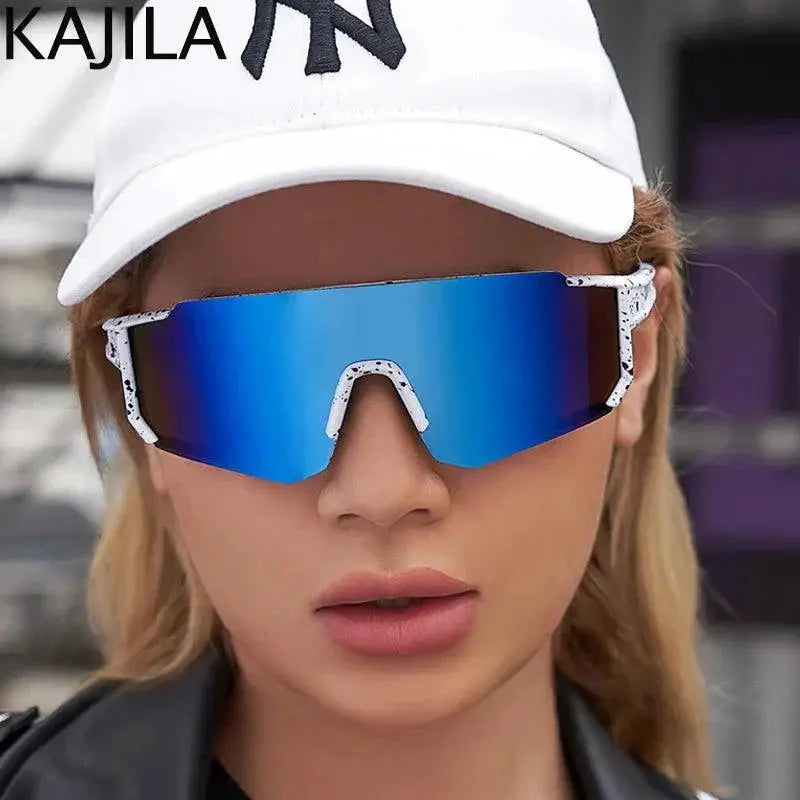 Unisex Oversized Rimless Sports Sunglasses UV400 Protection