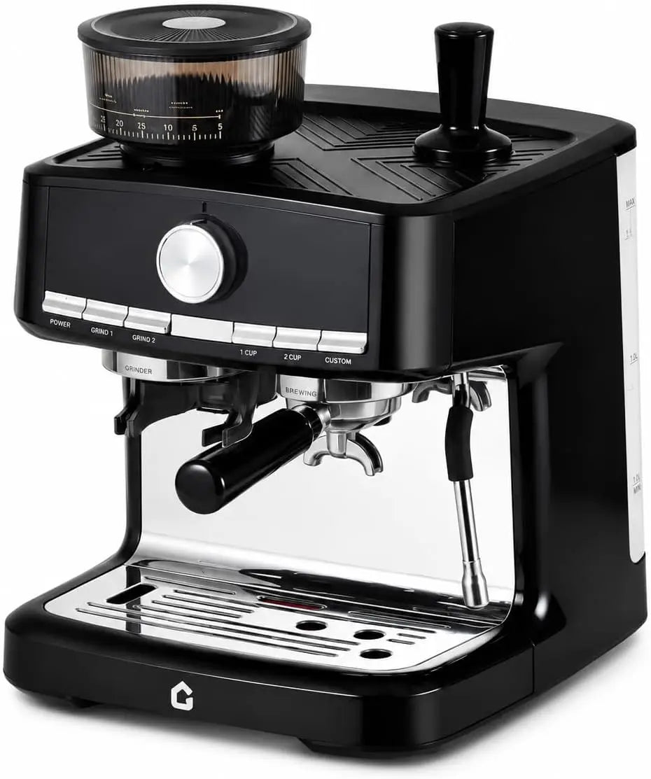 Espresso Machine with Grinder, Italian Semi-Automatic Pressure — product view 1