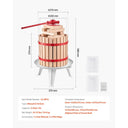 SucceBuy Fruit Wine Press Solid Wood Basket with Blocks Heavy