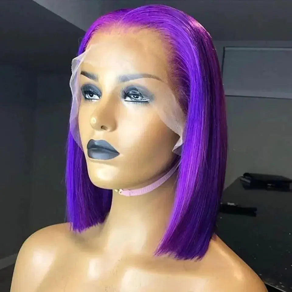 Vibrant Green Short Bob Wig 180 Percent Density Lace Front