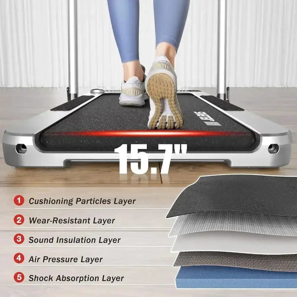 Portable 2-in-1 Incline Walking Pad Treadmill, 330 lbs Capacity, 2.5HP Motor, Gesture Control