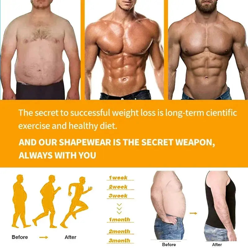 Mens Compression Shapewear Shirt For Gynecomastia Tank Top