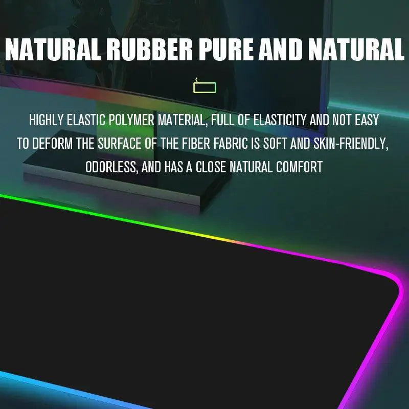 Luminous RGB Gaming Mouse Pad With LED Lights For Setup