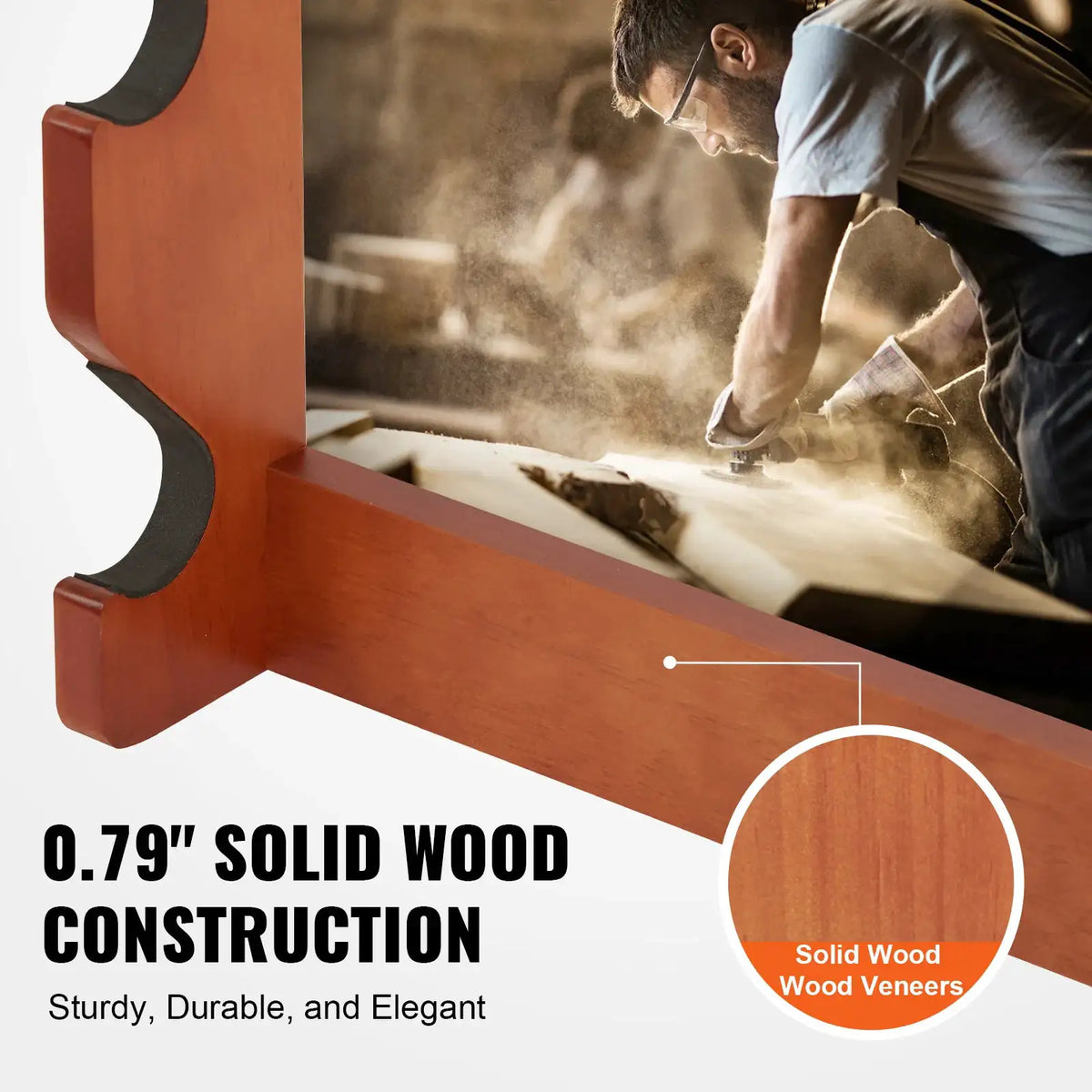 SucceBuy Wood Gun Rack Wall Mount Guns — product view 3