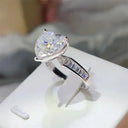 GIA Certified Silver Moissanite Ring Style CAFPK