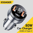 High Speed 3 Port Car Charger With PD Fast Charging Device