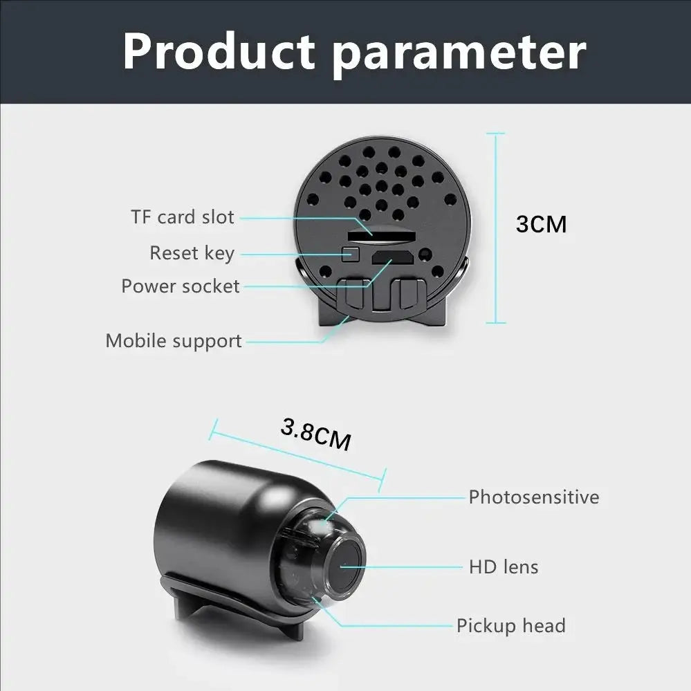 NEW 1080P HD X5 Mini Camera Wireless WIFI Outdoor Indoor Surveillance Camera with Cyclic Recording for Camping Home Security
