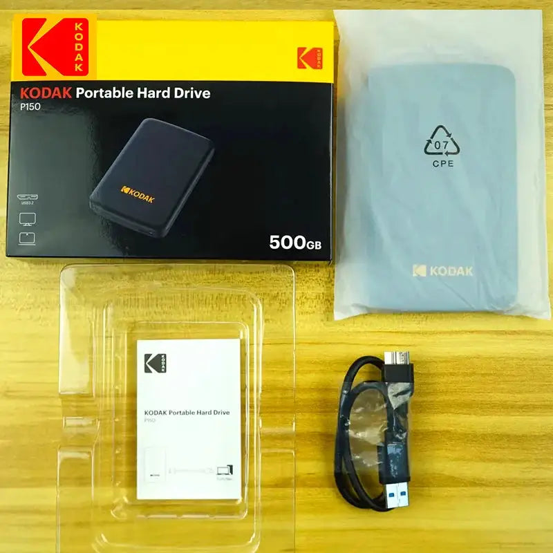 Kodak P150 2.5-inch Portable External Hard Drive 1TB/500GB Read up to 450mb/s High-Speed Storage for Laptop Desktop PS4 PS5