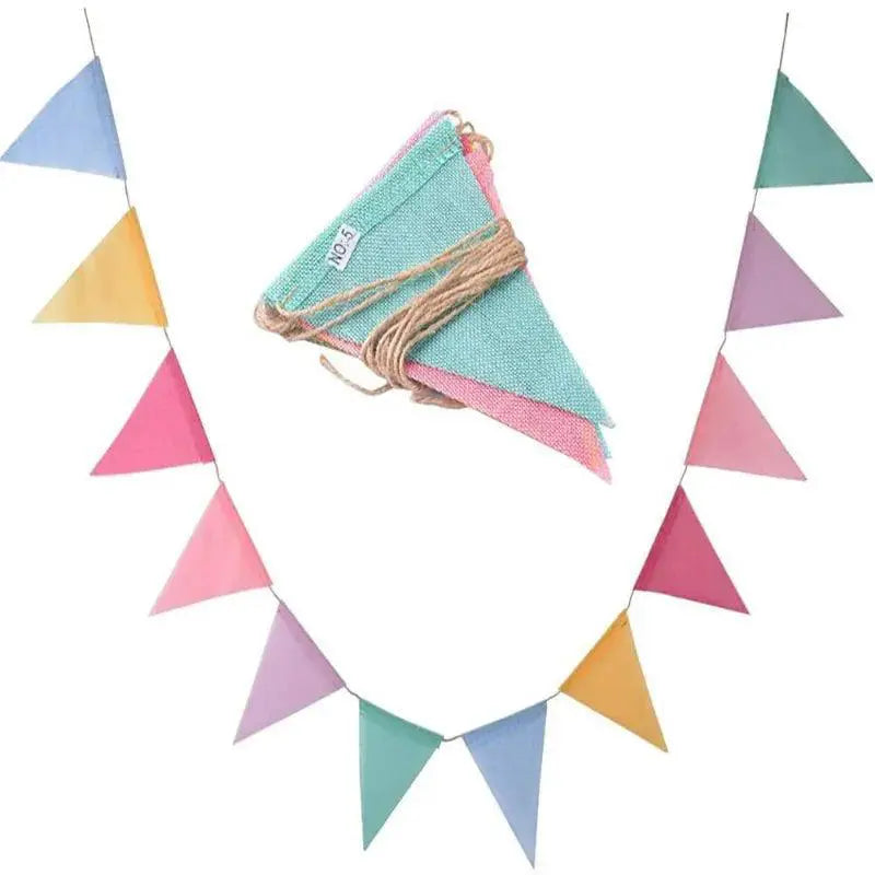 Colorful Imitation Linen Pennant Banner For Festive Decor