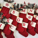 Personalized Snowflake Knit Christmas Stocking Joyful Decor