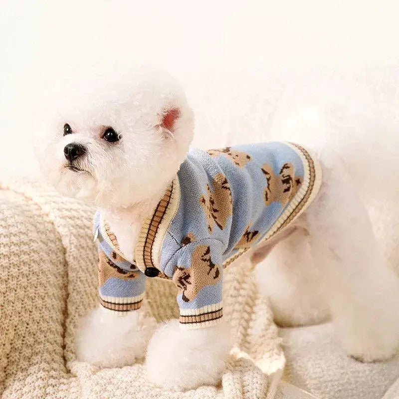 Luxury Pet Striped Cardigan Sweater Warm Cozy Style Quality