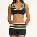 Fitness Set Women Stripes Polka Dot Capri