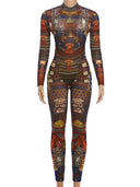 Crew Neck Long Sleeve Jumpsuit