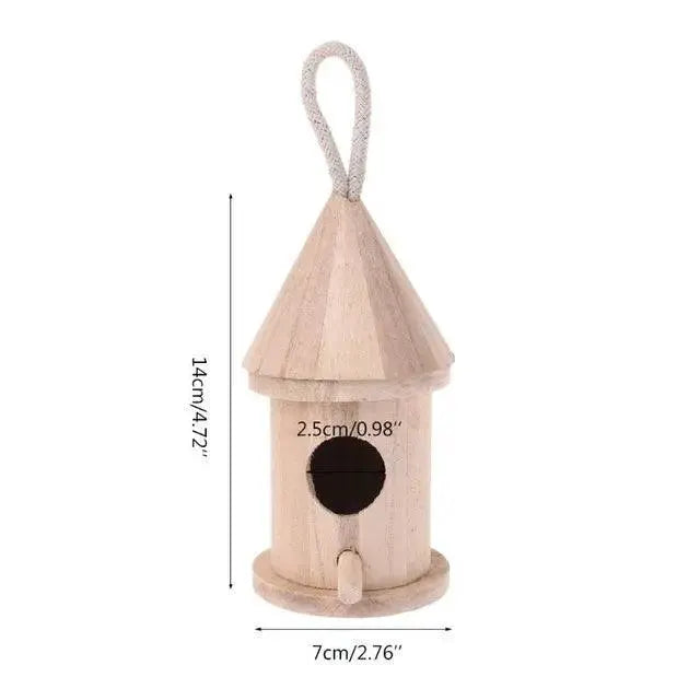Wooden Hummingbird House Outdoor Bird Nest Garden Decor