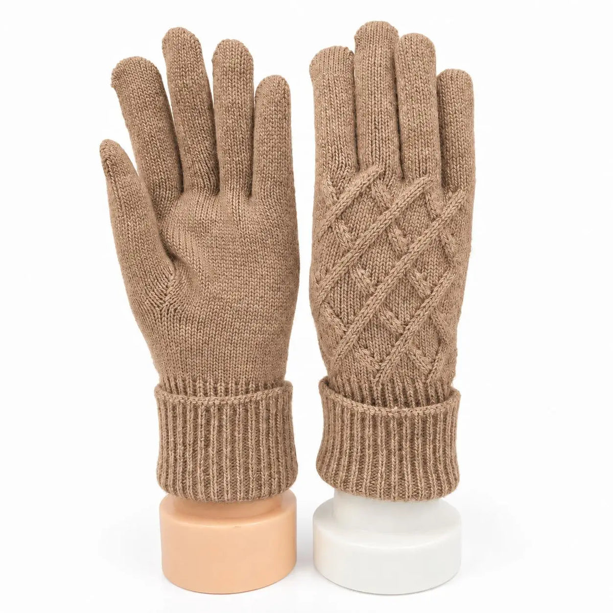 Ribbed Winter Knit Gloves