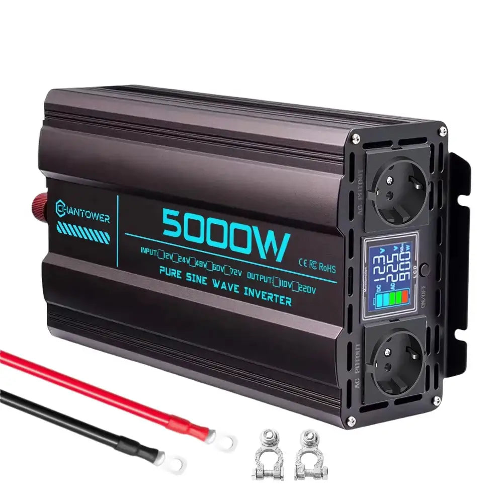 Pure Sine Wave Inverter 12V 220V 24V 1000W 1600W 2000W 3000W 4000W 5000W DC To AC Power Converter Charger Car Solar Inverter