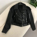Zipper Belted Leather Jacket