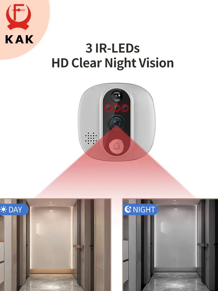 Tuya 1080P WiFi Door Bell Camera Google Alexa Smart Life Video Peephole PIR Motion Detector Digital Door Viewer with Intercom