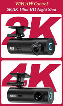 4K Dash Cam for Cars with 24/7 Parking
