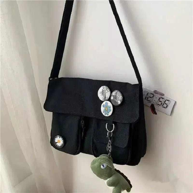 Canvas Crossbody Messenger Bag Stylish Large Capacity Women