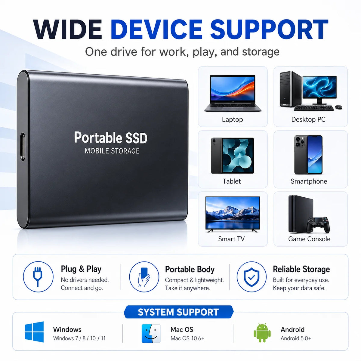 USB Desktop External SSD Drive