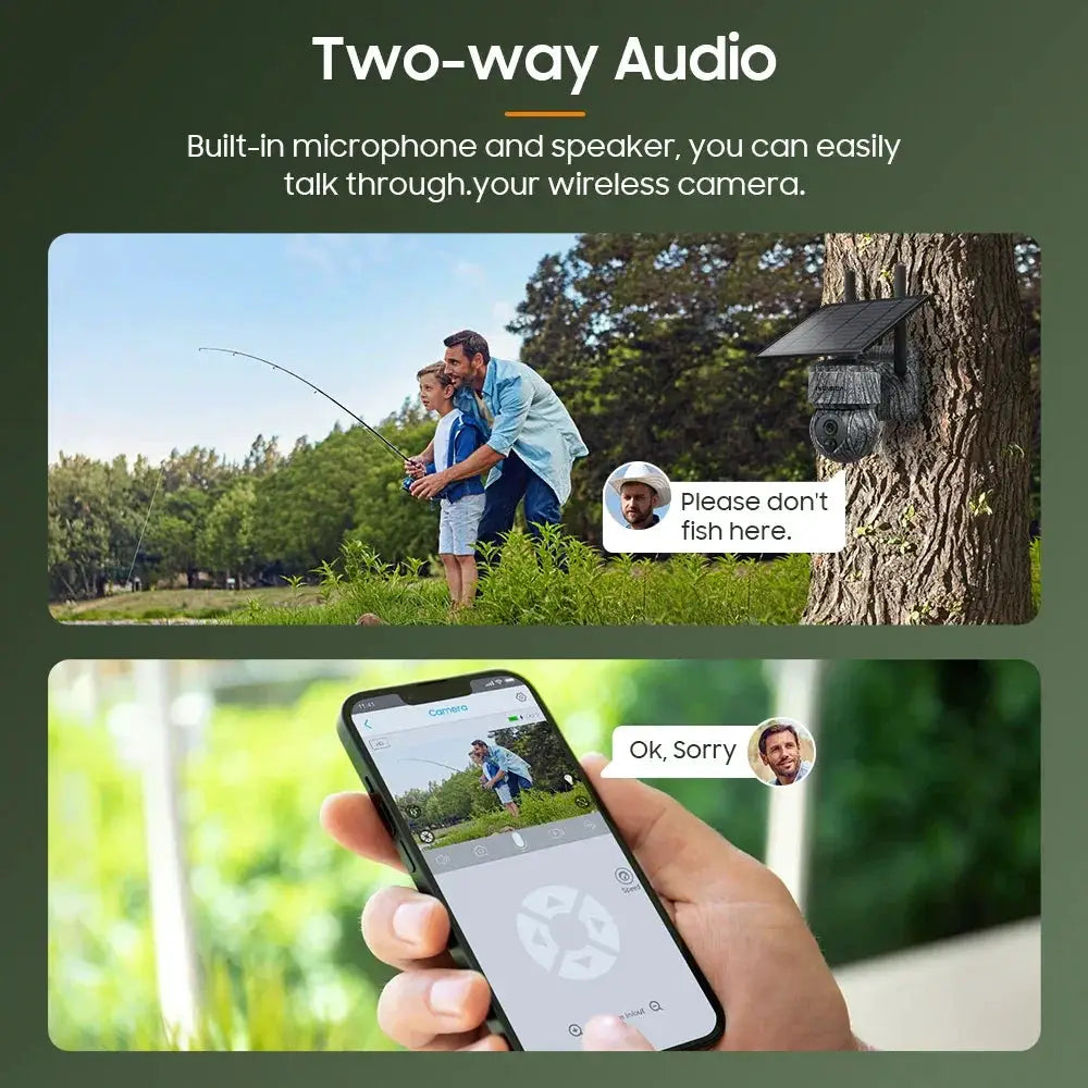 INQMEGA Solar PTZ Camera 5MP 4MP Wireless 4G SIM Outdoor Use