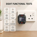 Outlets Testor LCD Digital Socket Tester UK Plug Voltage Wiring Fault Detector RCD Test Ground Neutral Polarity Check 90-250V