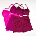 Seamless Yoga Set Women Quick Dry Push Up With Pad