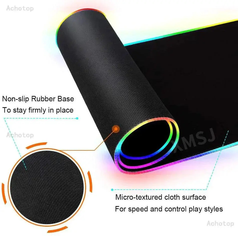RGB Anime Logo Gaming Mouse Pad Personalized CSGO Desk Mat
