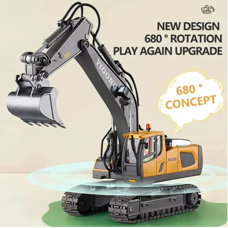 Remote Control Excavator and Dumper Truck Engaging RC Toy
